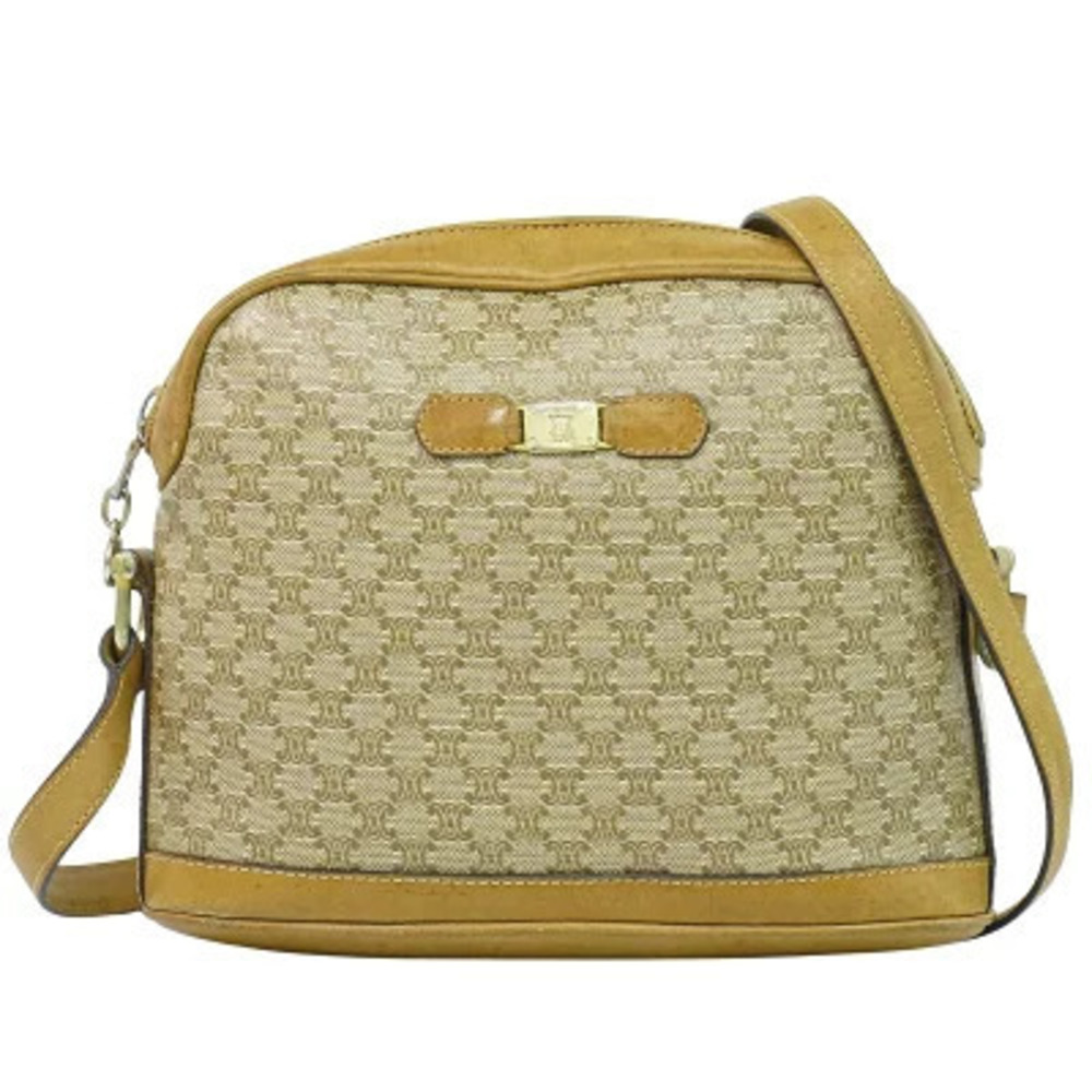 Celine Macadam Shoulder Bag Beige Tan